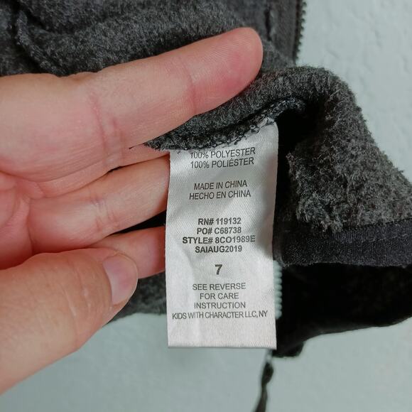 CD COPPER DENIM Boys Gray Black Full Zip Hooded Sweater Lightweight Warm, Sz 7 - Picture 8 of 10